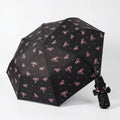 Anna-Kaci Compact Folding Umbrella with Bow Print Canopy Automatic Open Wind Resistant Frame and Strap
