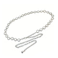 Anna-Kaci Women's Textured Circle Link Waist Chain Belt with Adjustable Fit and Dangling Charm Accent for Layered Stylish Detail 43x0.6in