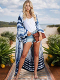 Cárdigan tipo kimono largo con efecto tie-dye para mujer de Anna-Kaci, mangas anchas y frente abierto