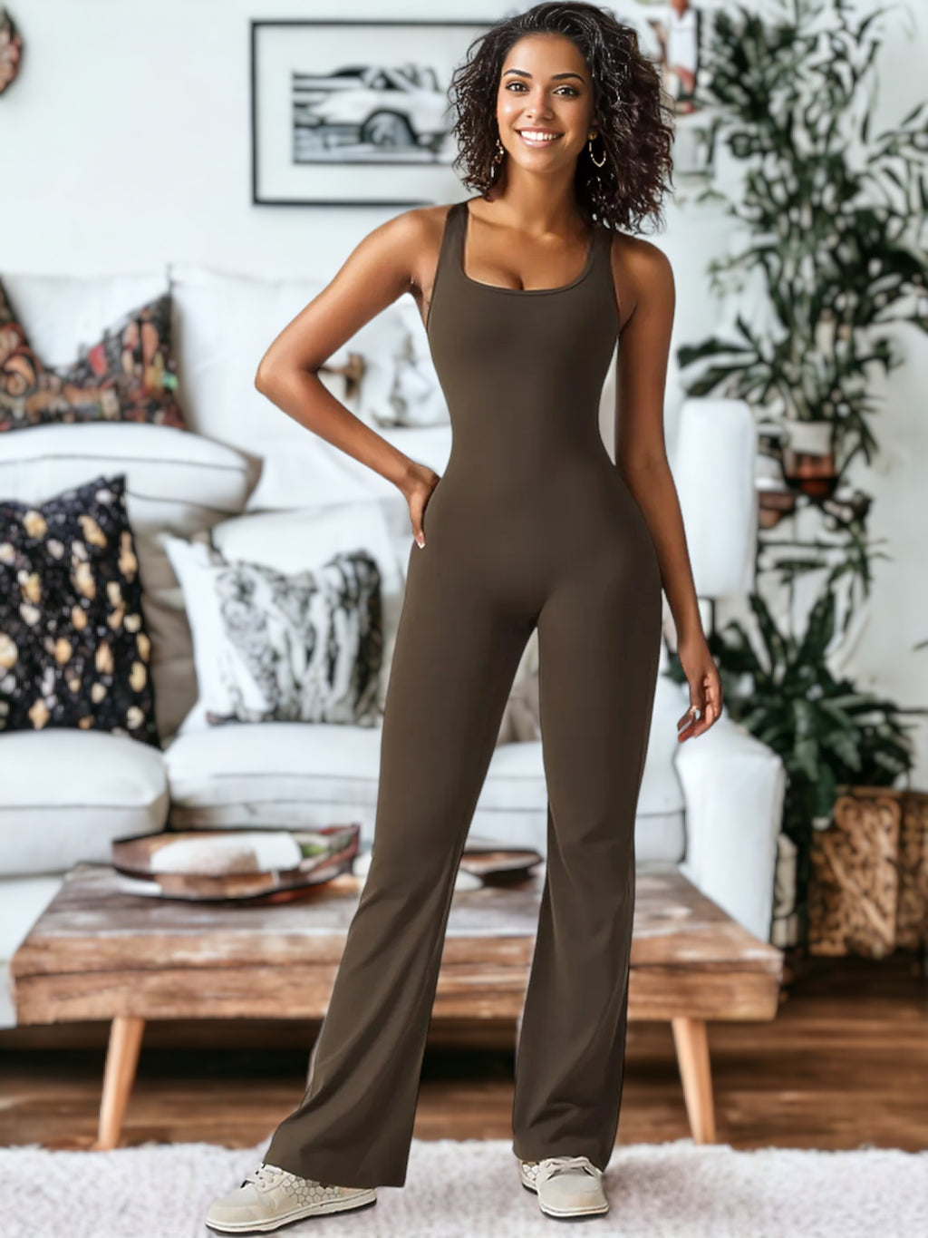 Ropa deportiva de una pieza ajustada para yoga y levantamiento de cadera