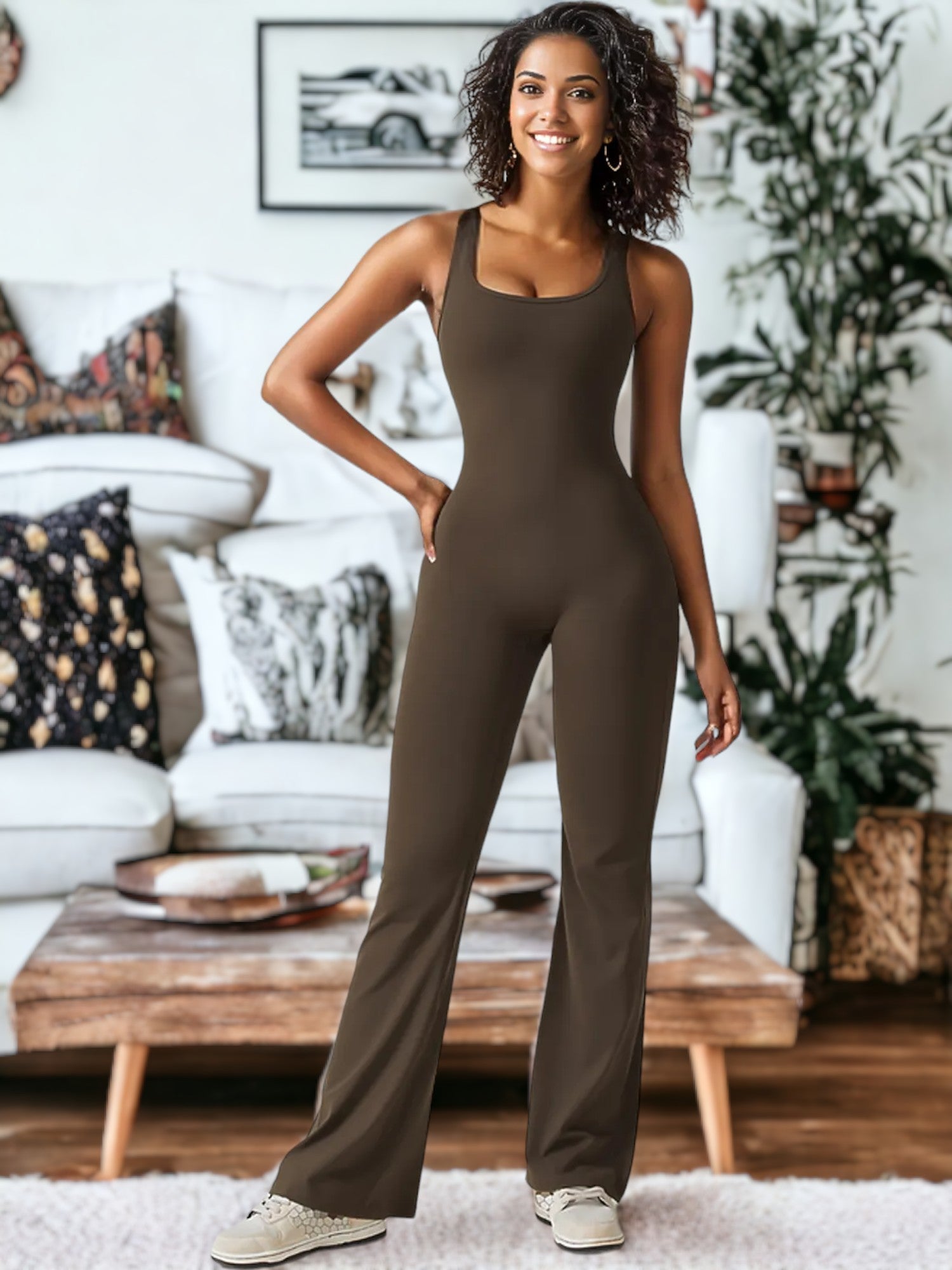 Ropa deportiva de una pieza ajustada para yoga y levantamiento de cadera