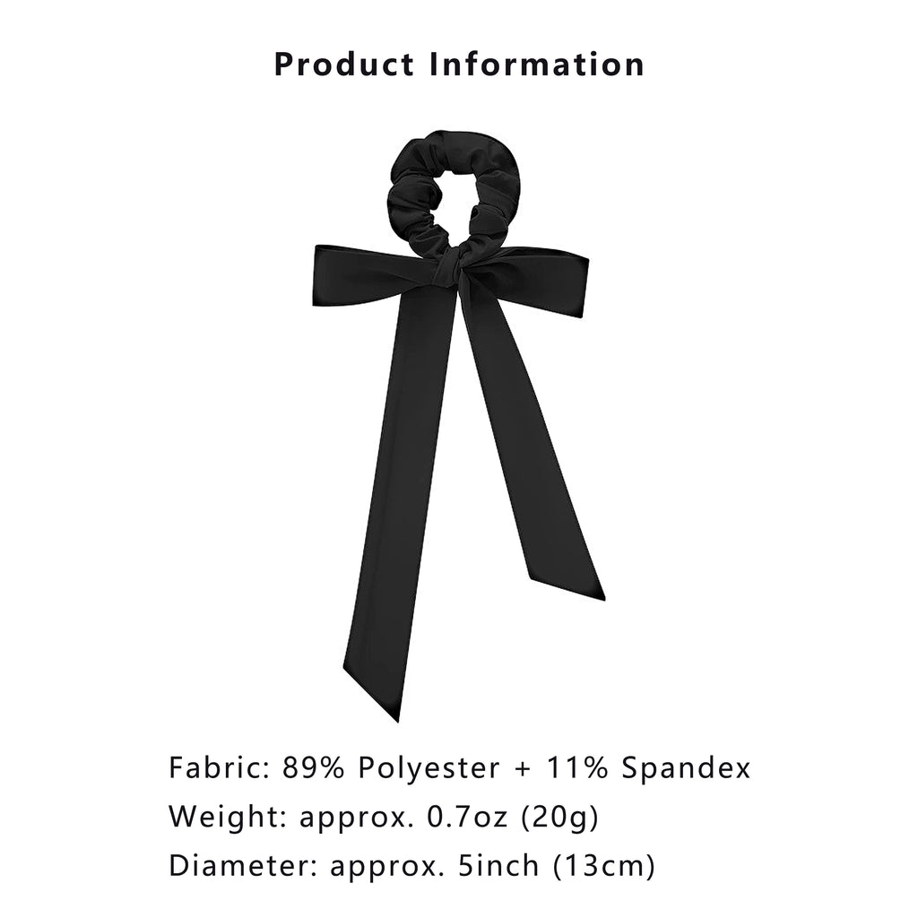 Anna-Kaci Elastic Hair Ties with Long Bows, Hair Scrunchies with Knotted Bow Ribbon for Women Girls