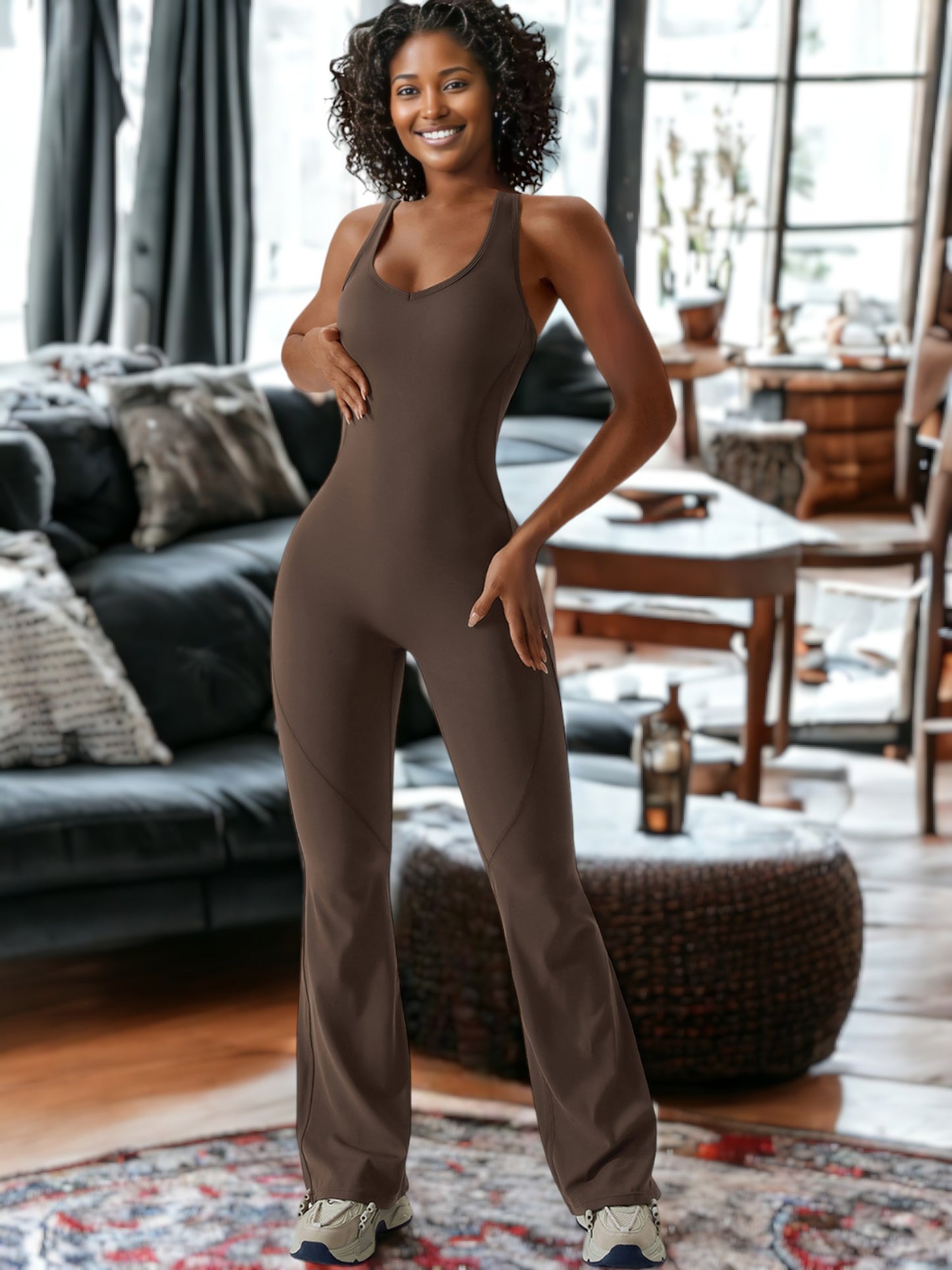 Ropa de yoga de una pieza que eleva la cadera y adelgaza el abdomen