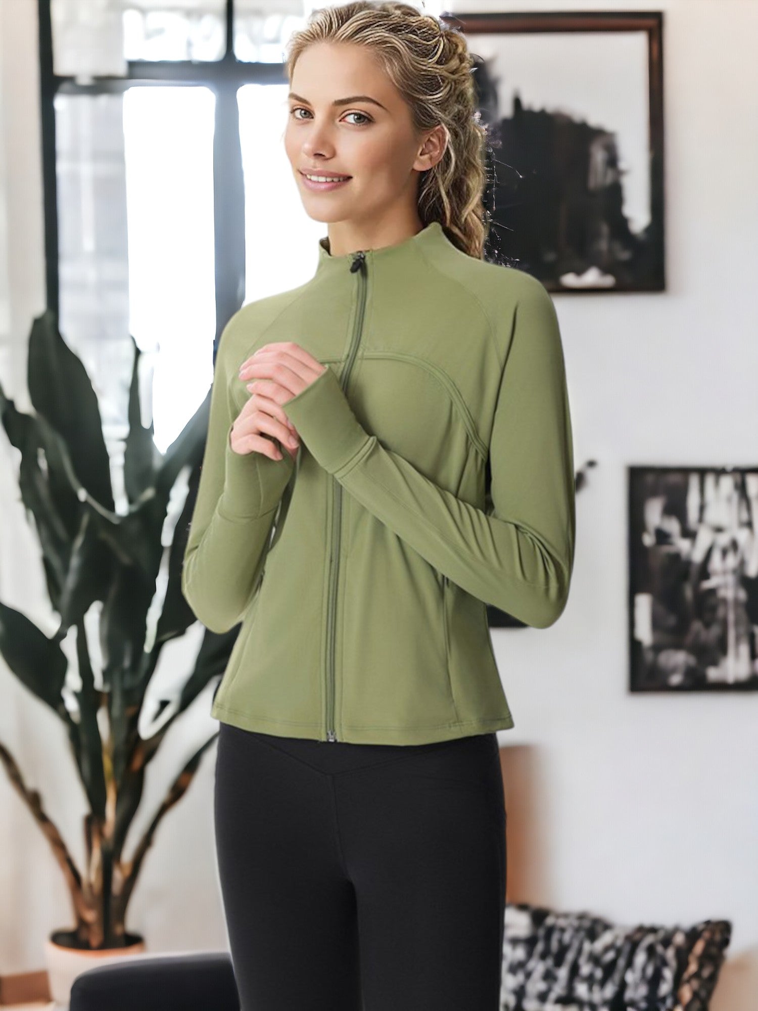 Chaqueta deportiva de manga larga, transpirable, de secado rápido y de alta elasticidad