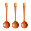 Anna-Kaci Ceramic Soup Ladle Spoons with Food Handle Design 3 Piece Set