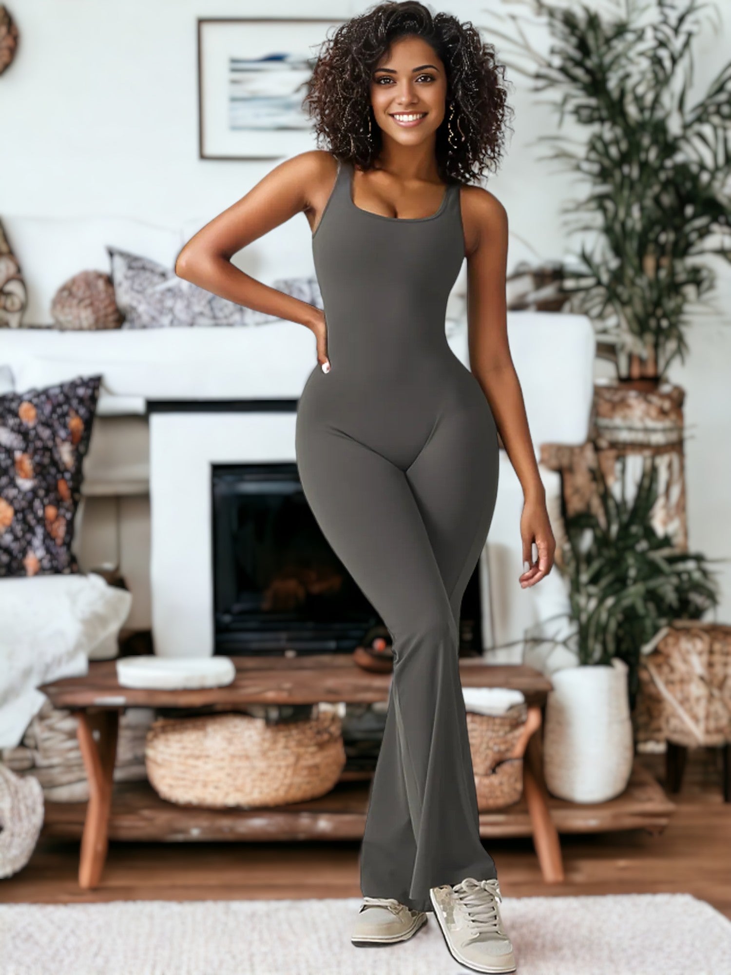Ropa deportiva de una pieza ajustada para yoga y levantamiento de cadera