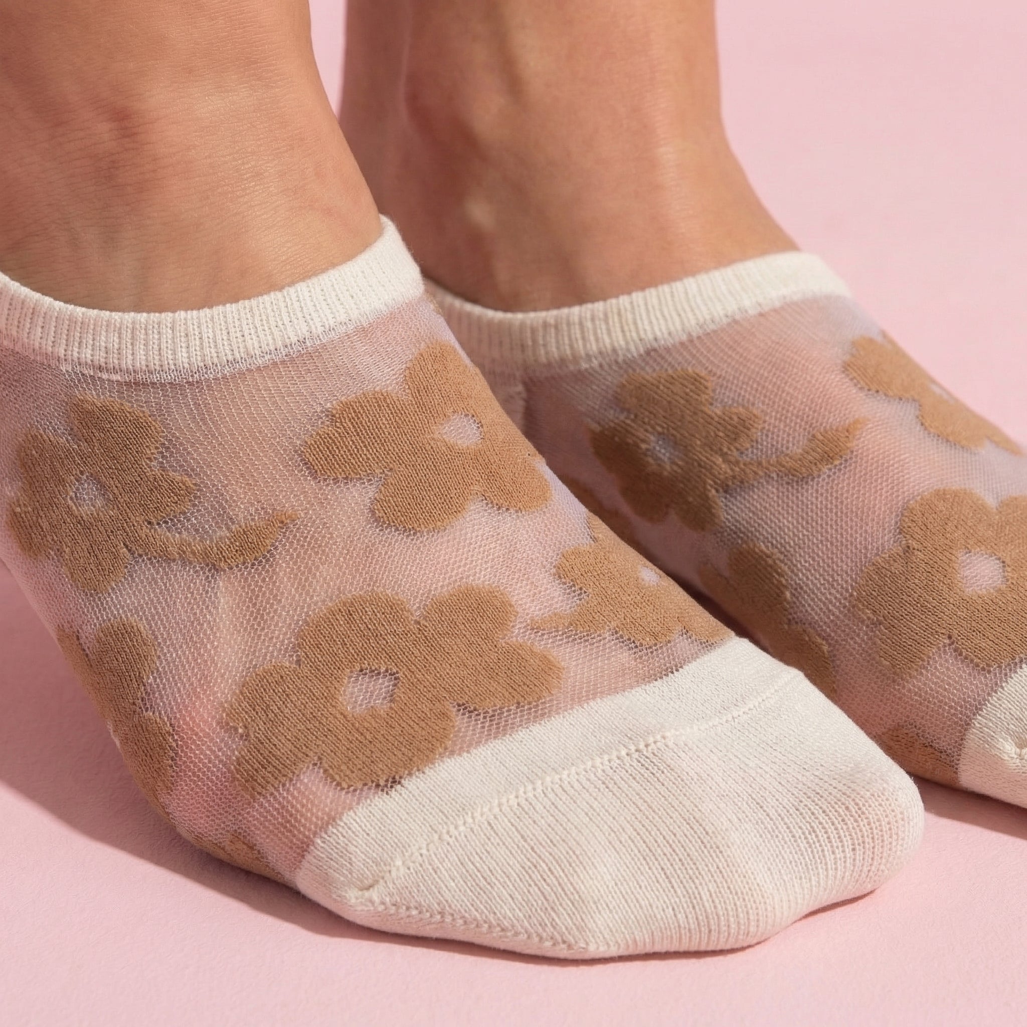 Anna-Kaci Women's 3-Pair Sheer No Show Socks Floral Pattern Lightweight Soft Knit Comfortable Everyday Sock Set