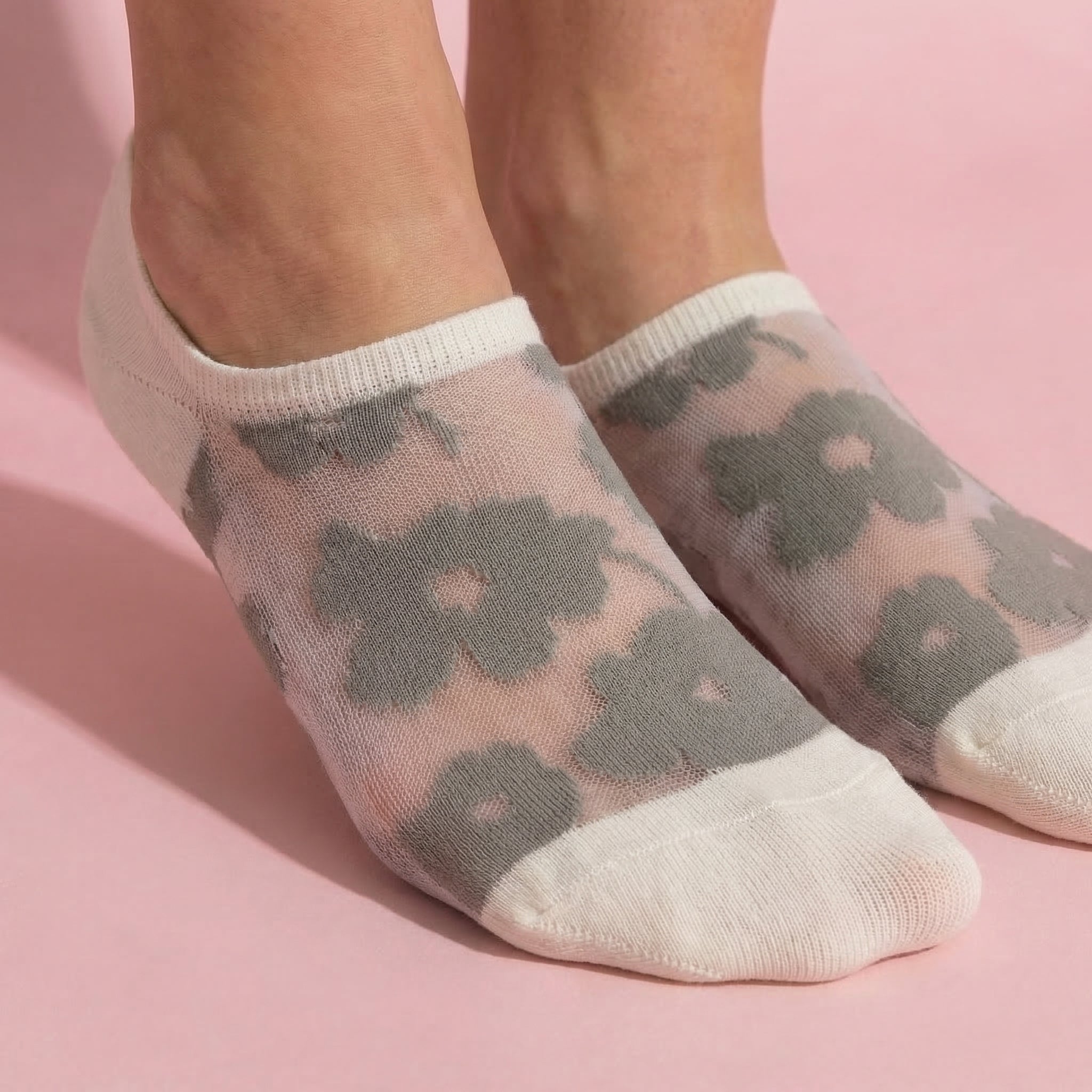 Anna-Kaci Women's 3-Pair Sheer No Show Socks Floral Pattern Lightweight Soft Knit Comfortable Everyday Sock Set