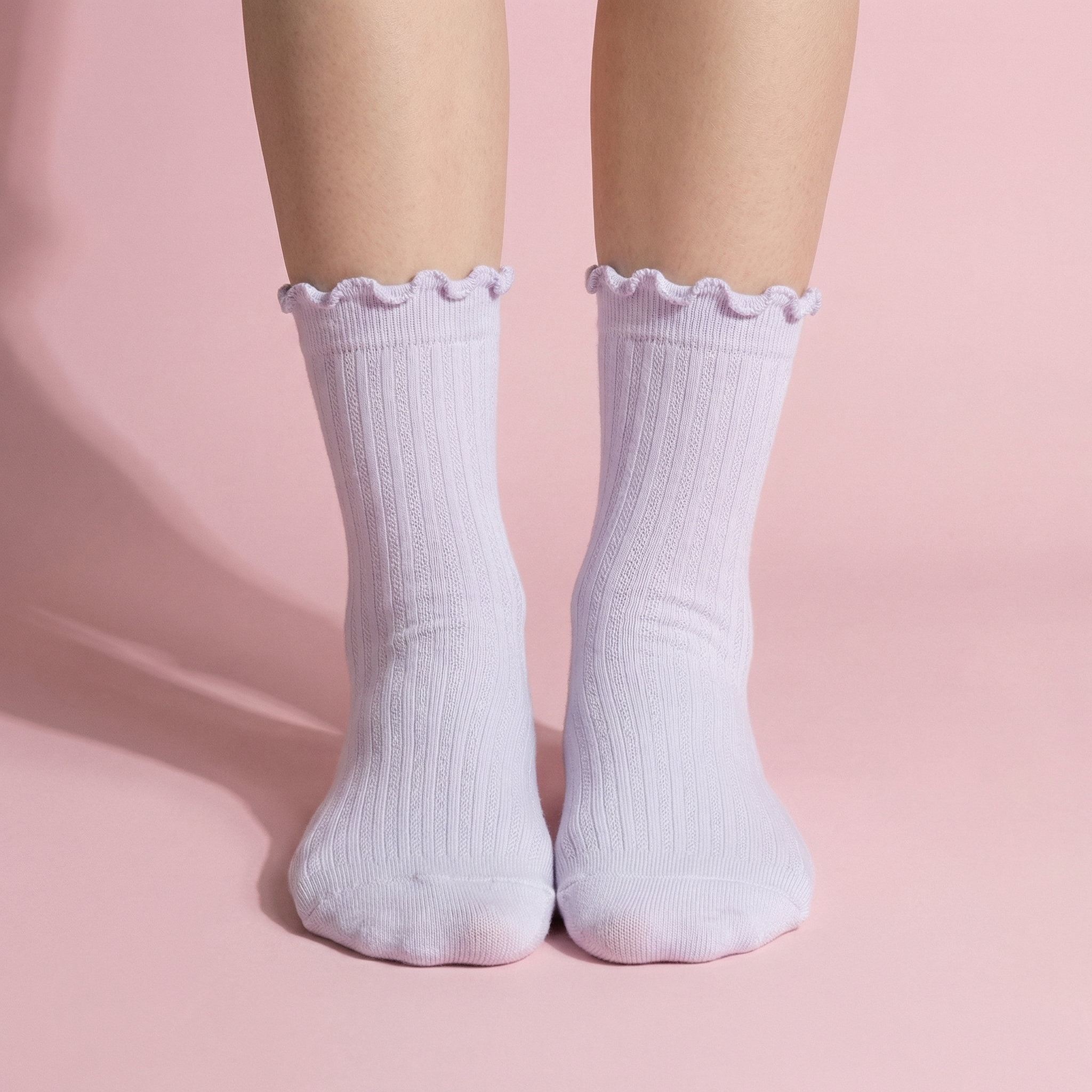 Anna-Kaci Women's 4-Pair Pack Soft Ribbed Ankle Socks with Ruffled Edge Trim Lightweight Knit Design in Multiple Color Combinations