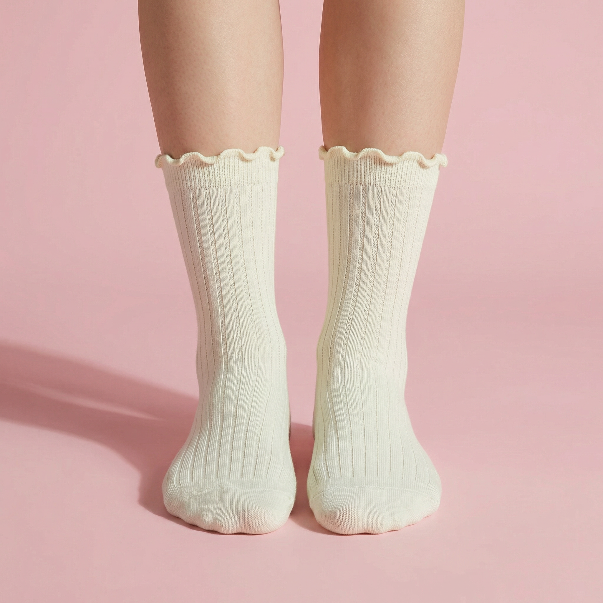 Anna-Kaci Women's 4-Pair Pack Soft Ribbed Ankle Socks with Ruffled Edge Trim Lightweight Knit Design in Multiple Color Combinations