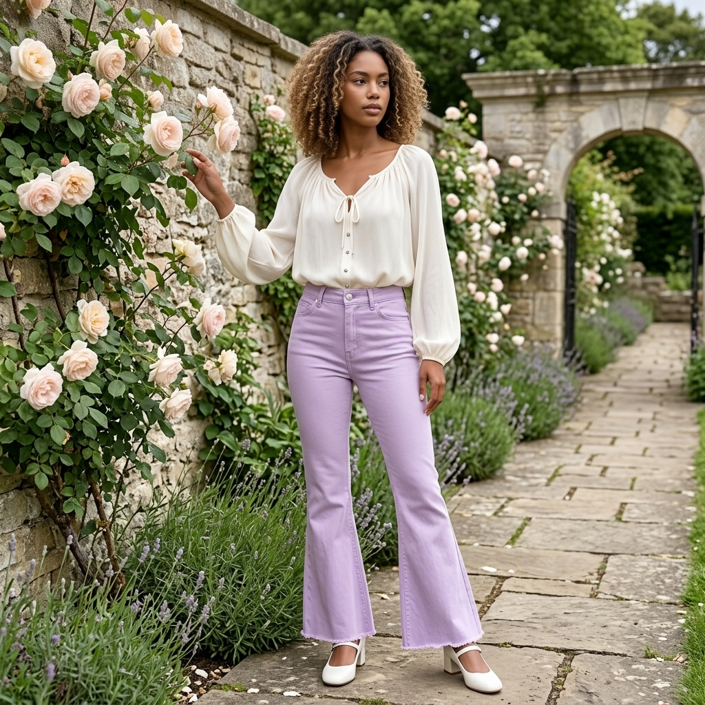 High Rise Flare Pants Button Front Stretch Wide Leg Hem Pants