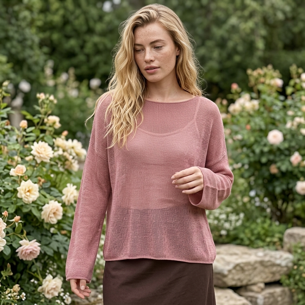 Sheer Loose Knit Long Sleeve Sweater