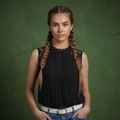 Anna-Kaci Women's Sleeveless Blouse with Lace Yoke and Pleated Front