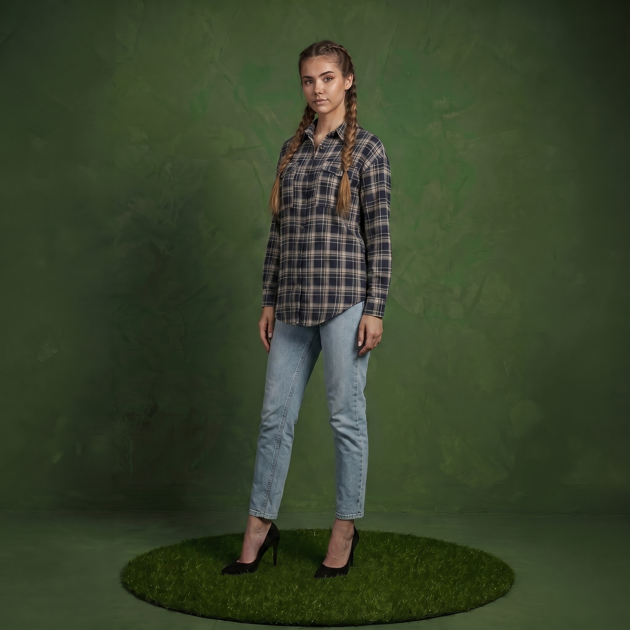 Anna-Kaci Women's Long Sleeve Plaid Button-Up Shirt with Chest Pockets