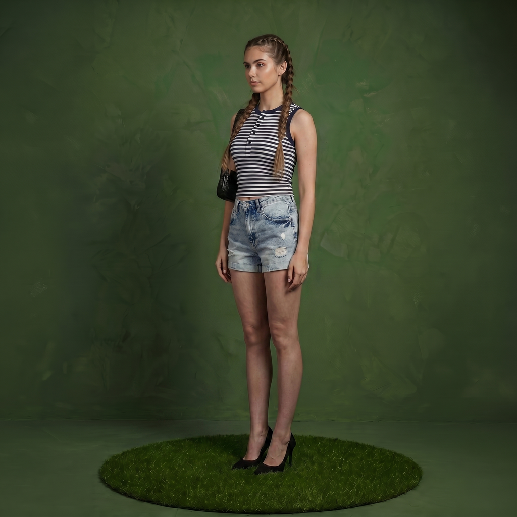 Anna-Kaci Striped Sleeveless Knit Tank Top with Button Front Crew Neck