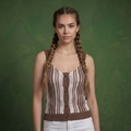 Anna-Kaci Women's Sleeveless Open Knit Button Front Sweater Tank Top with Scoop Neck and Fitted Shape