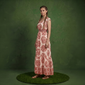 Anna-Kaci Women's Cap Sleeve Maxi Dress with V Neckline and Smocked Waist Detail