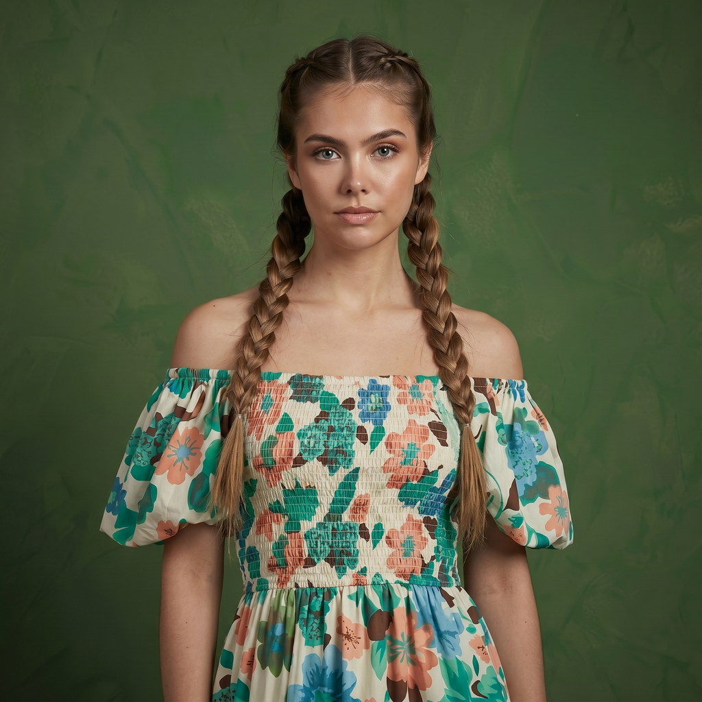 Anna-Kaci Women's Off Shoulder Maxi Dress with Smocked Bodice and Tiered Skirt