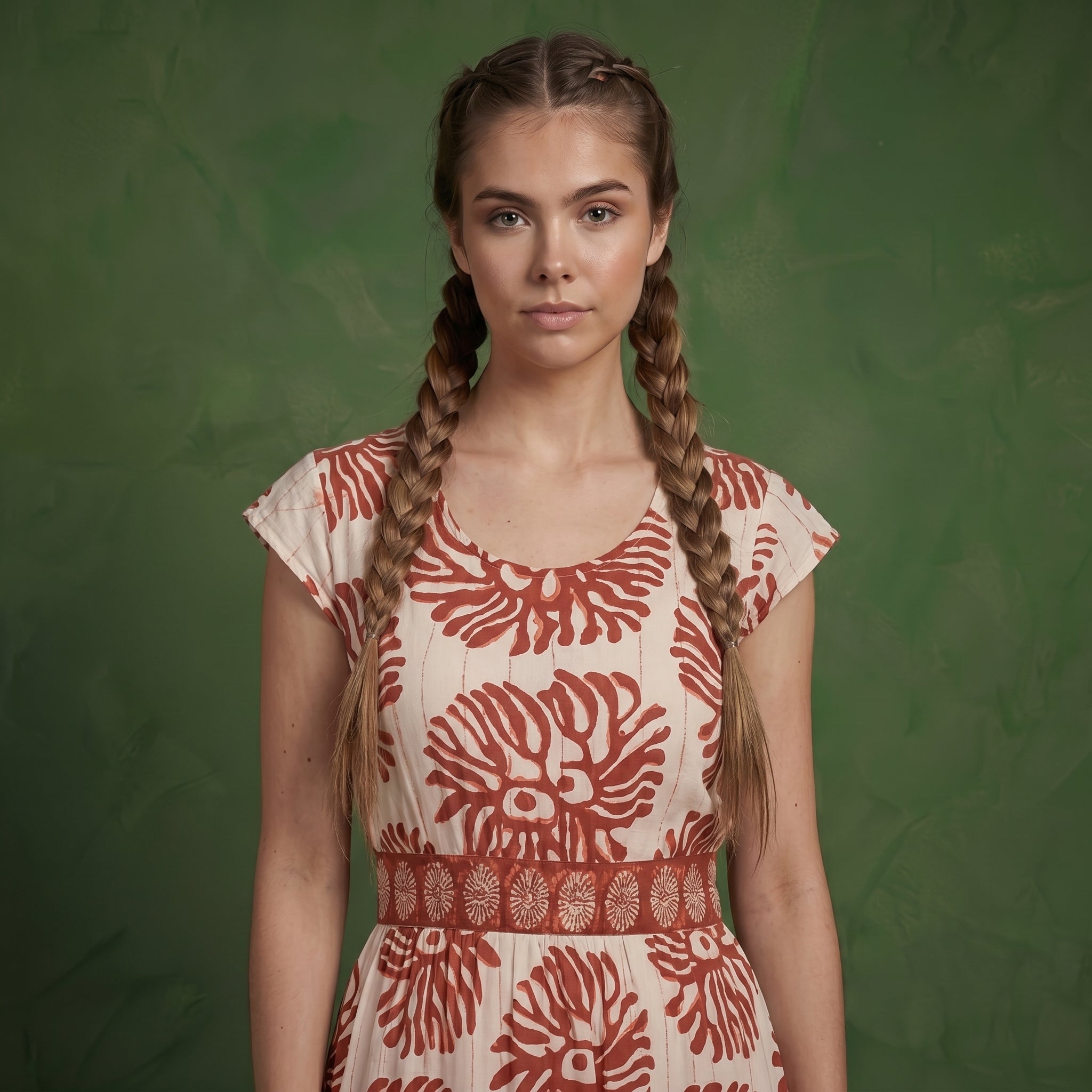Anna-Kaci Short Sleeve Maxi Dress with Printed Design V Neckline Smocked Waist and Tiered Flowy Silhouette