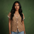 Black women's cardigan with knit, short sleeve and v neck