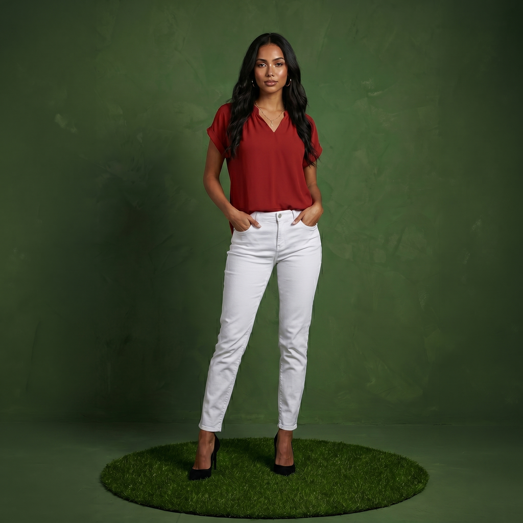 Anna-Kaci Women's Short Sleeve Blouse with Gathered V-Neckline and Rolled Cuffs