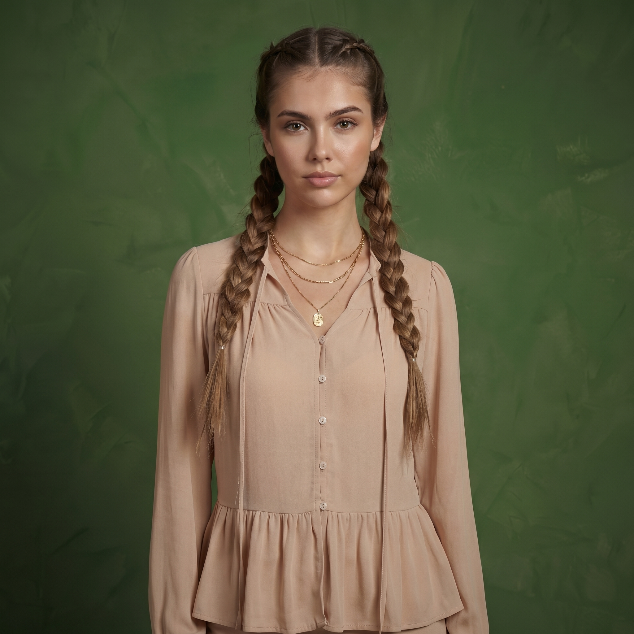 Anna-Kaci Women's Long Sleeve Button Front Peplum Blouse with V-Neckline and Gathered Waist Detail