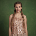 Sequin Scoop Neck Tank Top