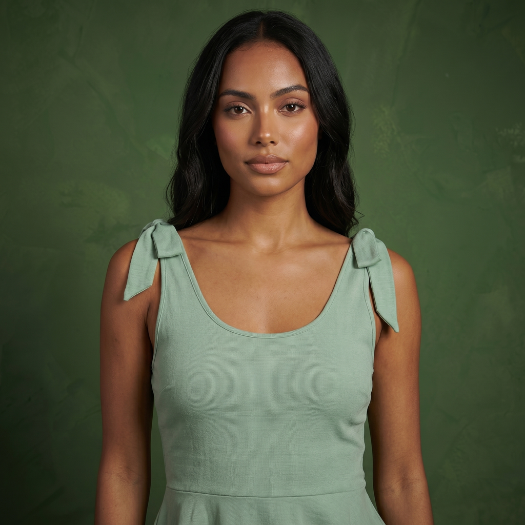 Sleeveless Peplum Top with Bow Shoulder Ties