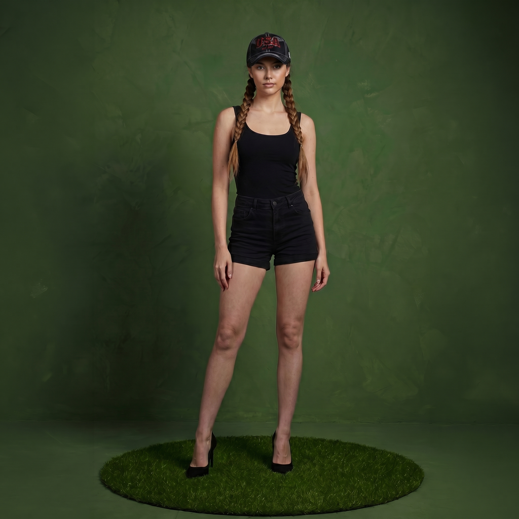 Anna-Kaci American USA Embroidered Washed Cotton Baseball Cap Polo Style