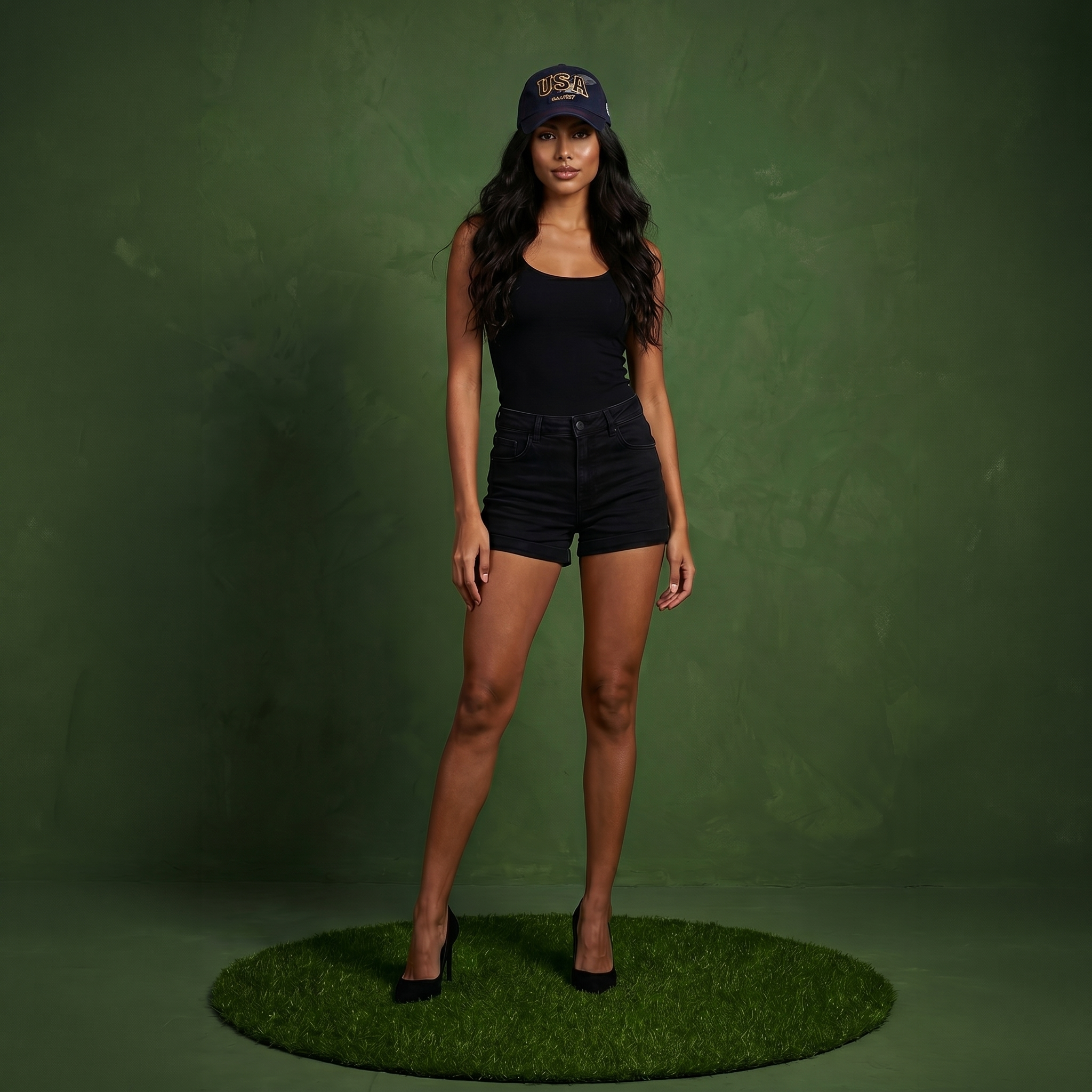 Anna-Kaci American USA Embroidered Washed Cotton Baseball Cap Polo Style