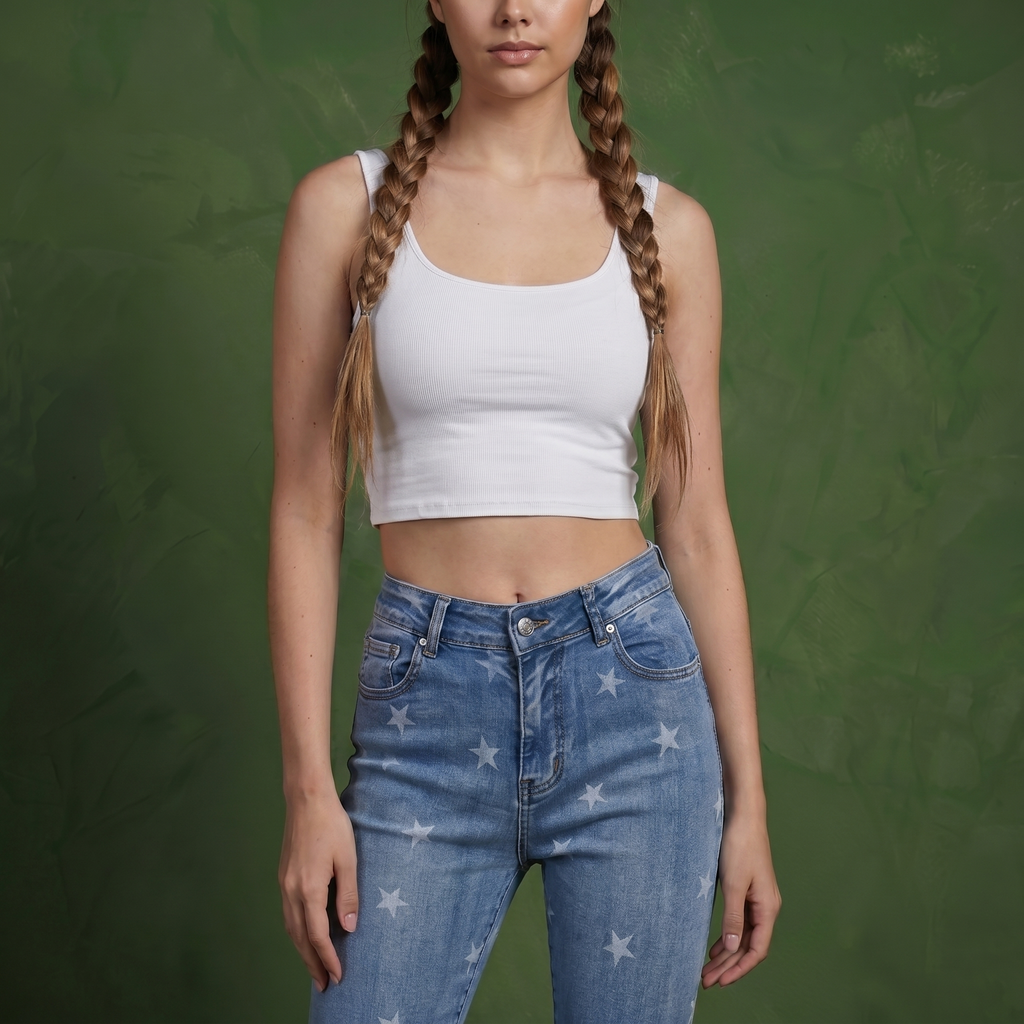 Floral Daisy Embroidered Mid Rise Bell Bottom Jeans