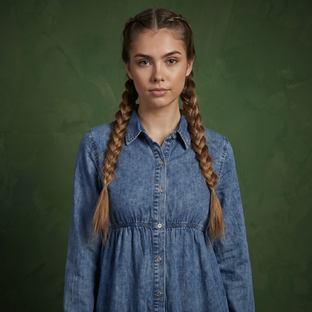 Button-Down Tiered Denim Shirt Dress