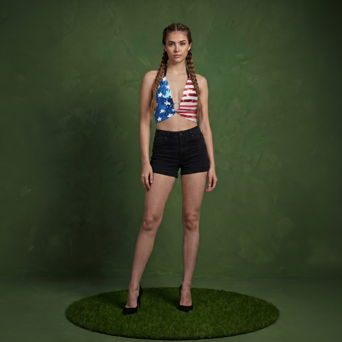 Camisa con lentejuelas y bandera estadounidense de Anna-Kaci para mujer, camisa patriótica del 4 de julio, camisetas con estrellas y rayas