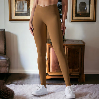 Ribbed V-Waist Activewear Leggings