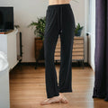 Pantalones deportivos rectos de punto acanalado