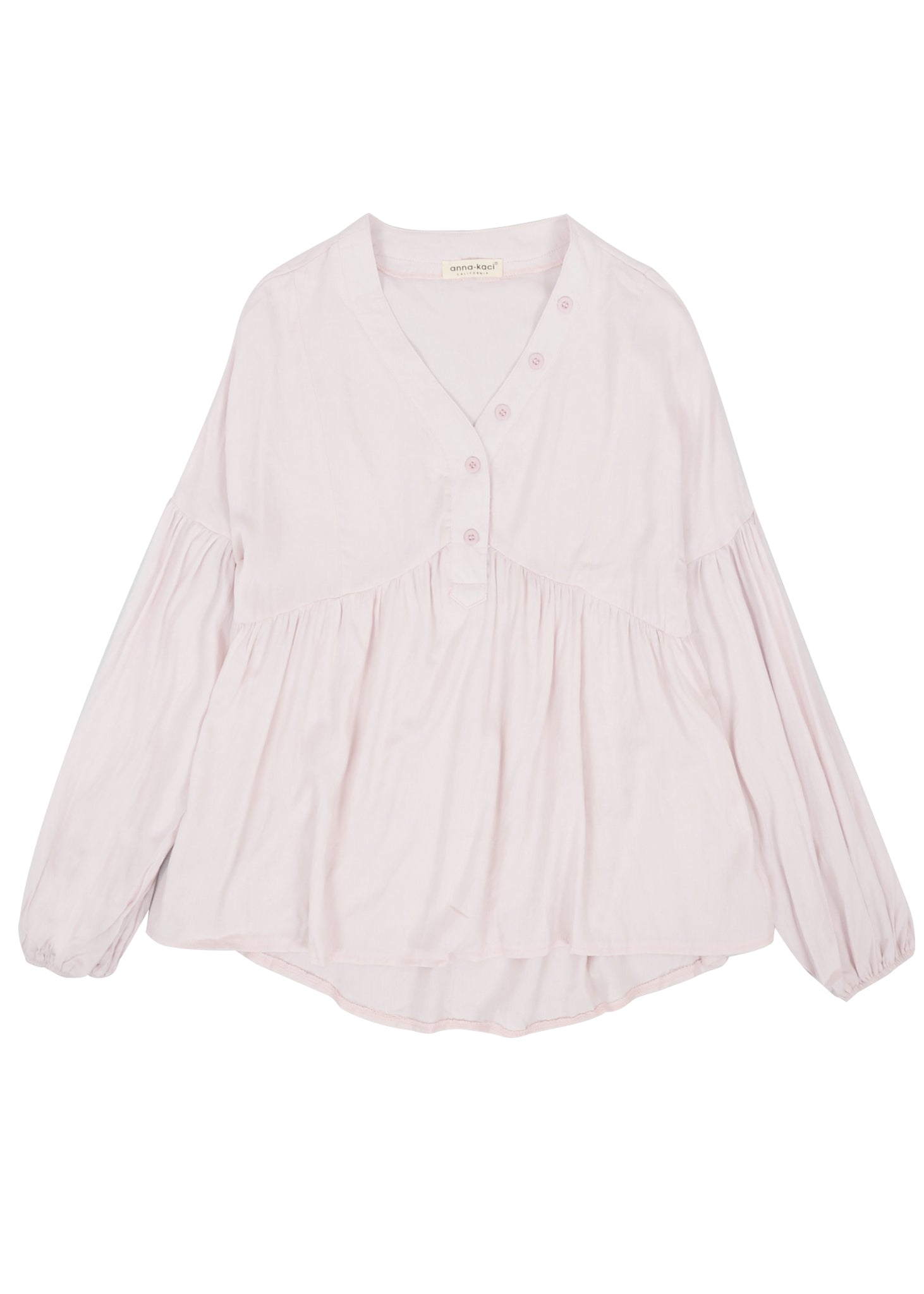 Blusa lisa con detalle de botones 