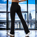 Pantalones deportivos ajustados de cintura alta y acampanados para fitness