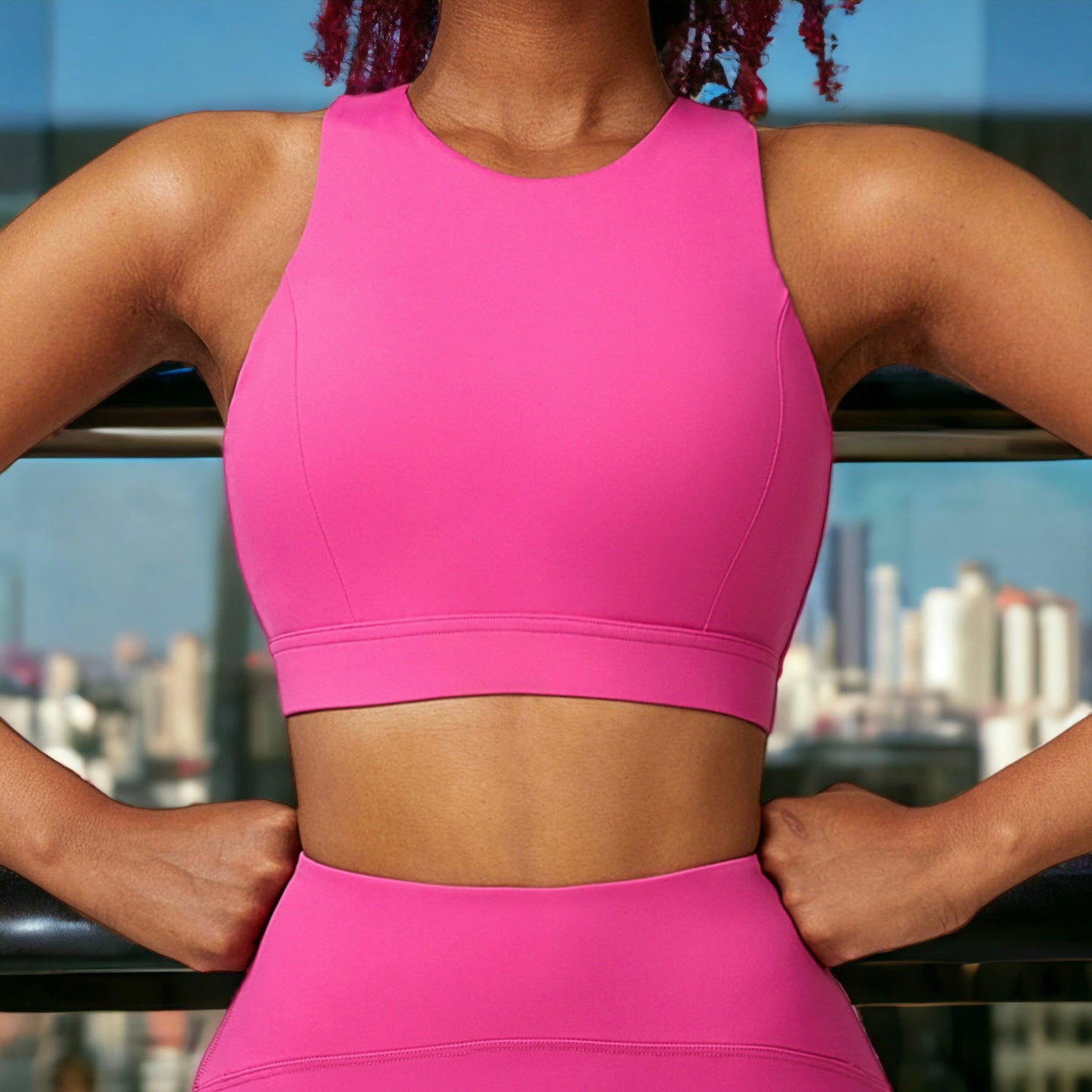 Back Cutout Racerback Sports Bra