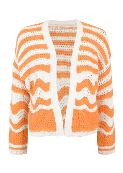 Abstract Striped Pattern Cardigan