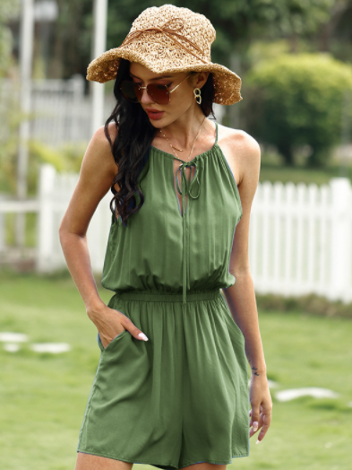 Mono de verano con cuello anudado