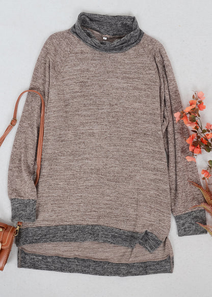 Mock Neck Two Tone Sweater