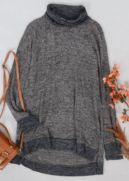 Mock Neck Two Tone Sweater