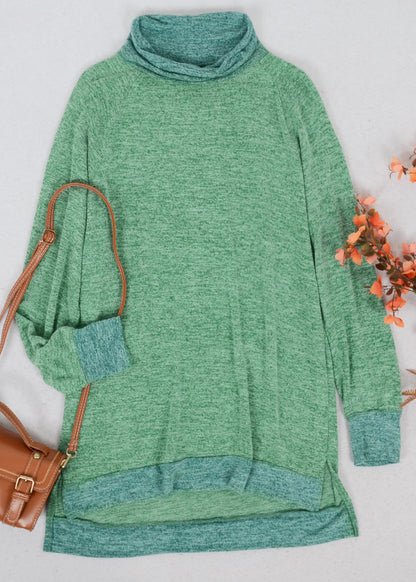 Mock Neck Two Tone Sweater