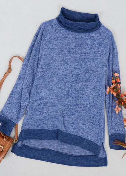 Mock Neck Two Tone Sweater