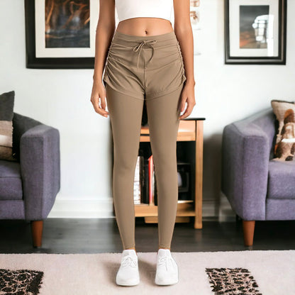Leggings con capas de color liso