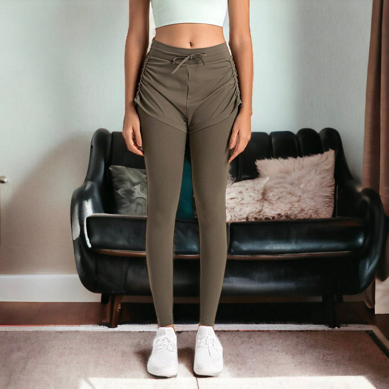 Leggings con capas de color liso