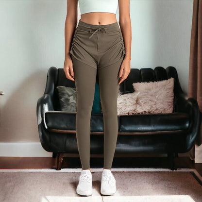 Leggings con capas de color liso