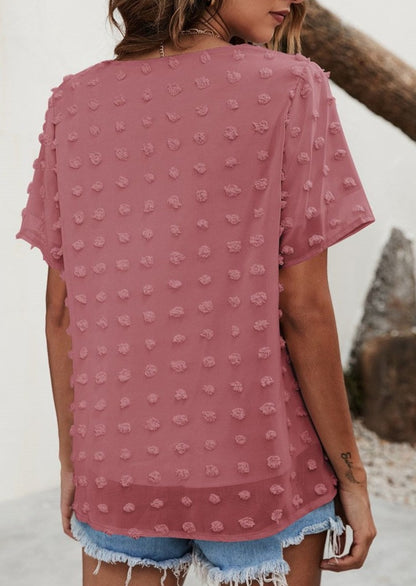 Blusa de lunares con pinzas fácil de usar para todos los días