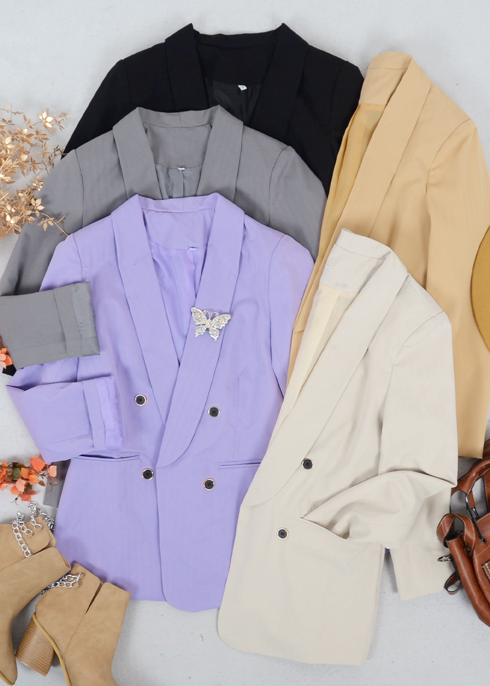 Blazer cruzado con solapa