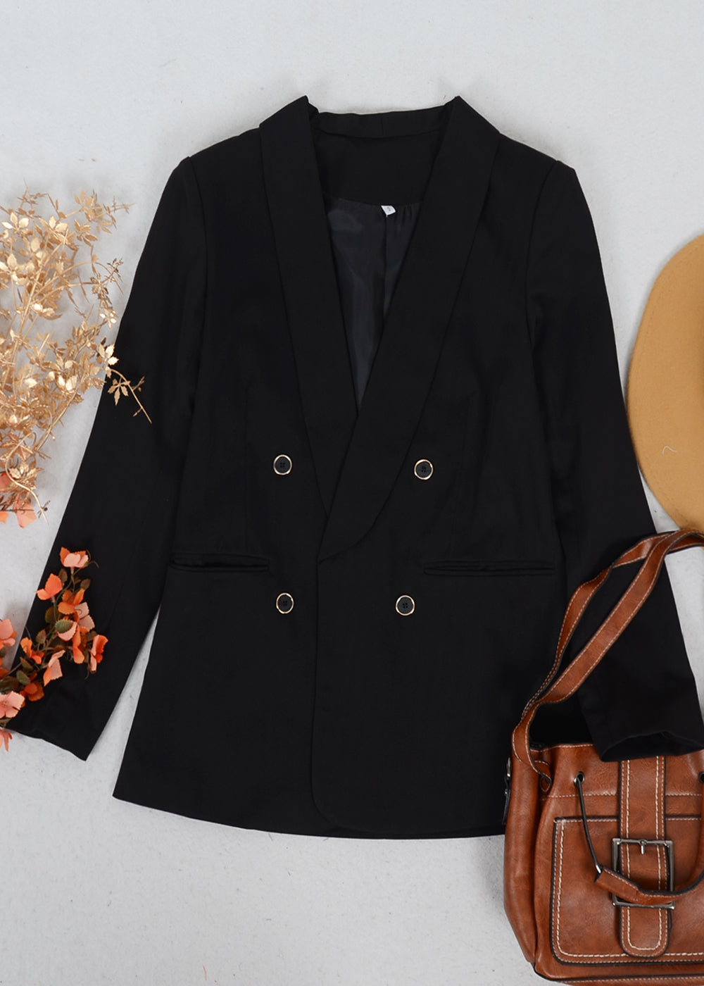 Blazer cruzado con solapa